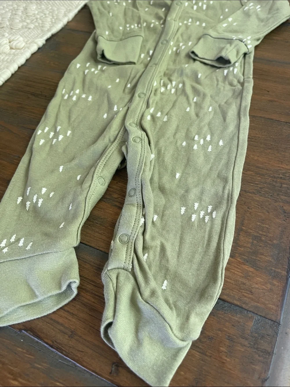 Olive Green Baby One-Piece - Snap Front